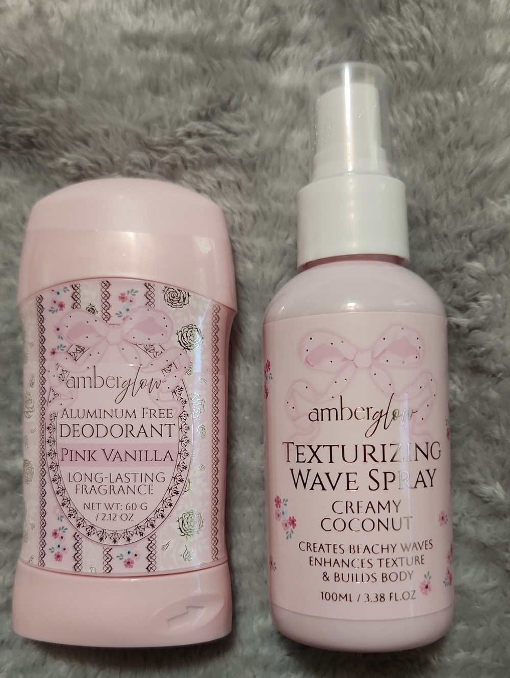Amberglow Texturizing Wave Spray & Deodorant Set - Pink Vanilla & Creamy Coconut